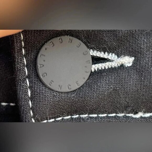 L'AGENCE Margot Skinny High Rise Noir Contrast 26 - Picture 12 of 15